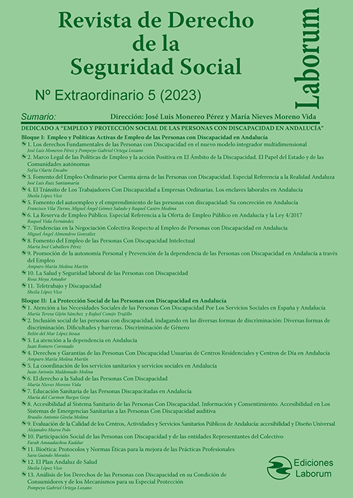 					Ver Núm. Extraordinario 5 (2023): Empleo y protección social de las persona con discpacidad en Anadalucía
				