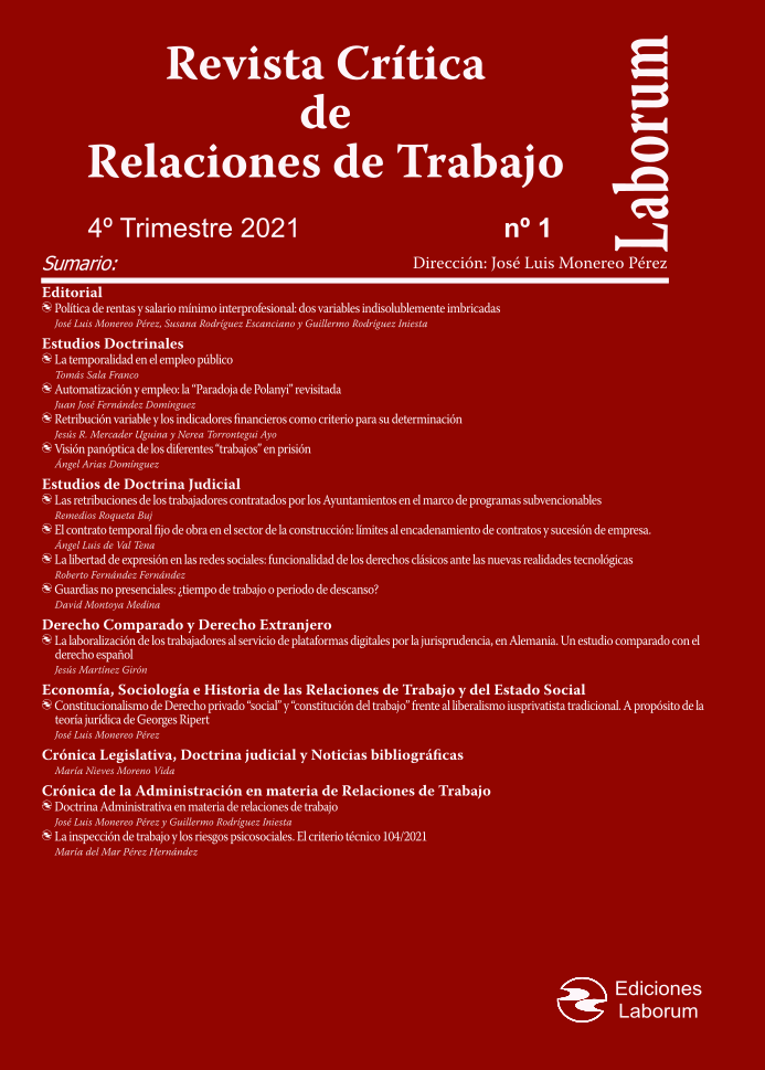 Revista Crítica de Relaciones de Trabajo, Laborum; nº 1